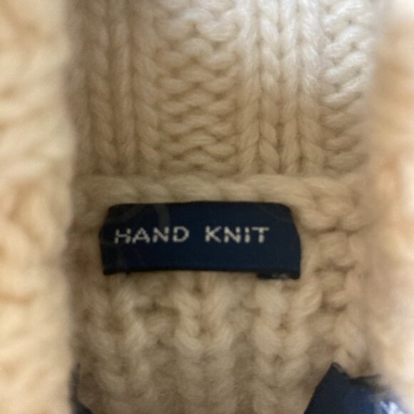 Vintage 90s RALPH LAUREN BLUE LABEL Sweater Vest Cashmere Wool Ivory Snowflake M - Picture 16 of 16